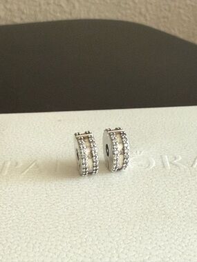 Set of 2 - Pandora Double Lined Pave Clips